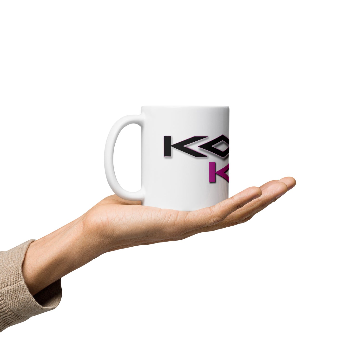 White Glossy Kon Kan Mug "Move To Move" LP Logo