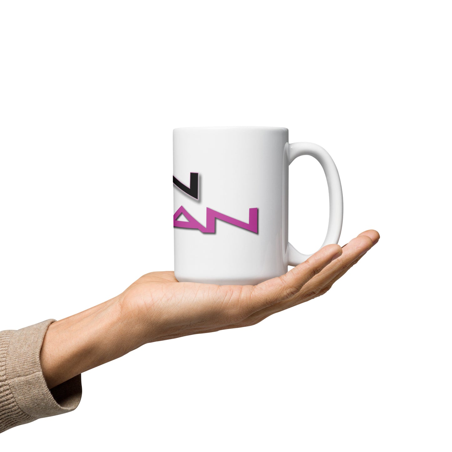 White Glossy Kon Kan Mug "Move To Move" LP Logo