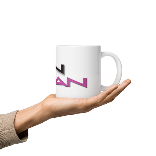 White Glossy Kon Kan Mug "Move To Move" LP Logo